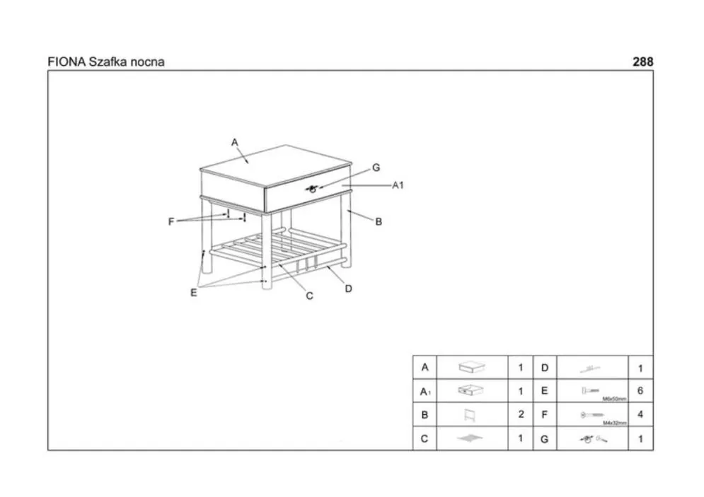Szafka nocna FIONA czereśnia antyczna z szufladą | MIRAT. styl KLASYCZNY, VINTAGE