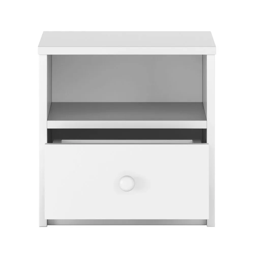 Szafka nocna BABY DREAMS biała z szufladą do pokoju dziecięcego | MIRAT.  kolekcja BABY DREAMS