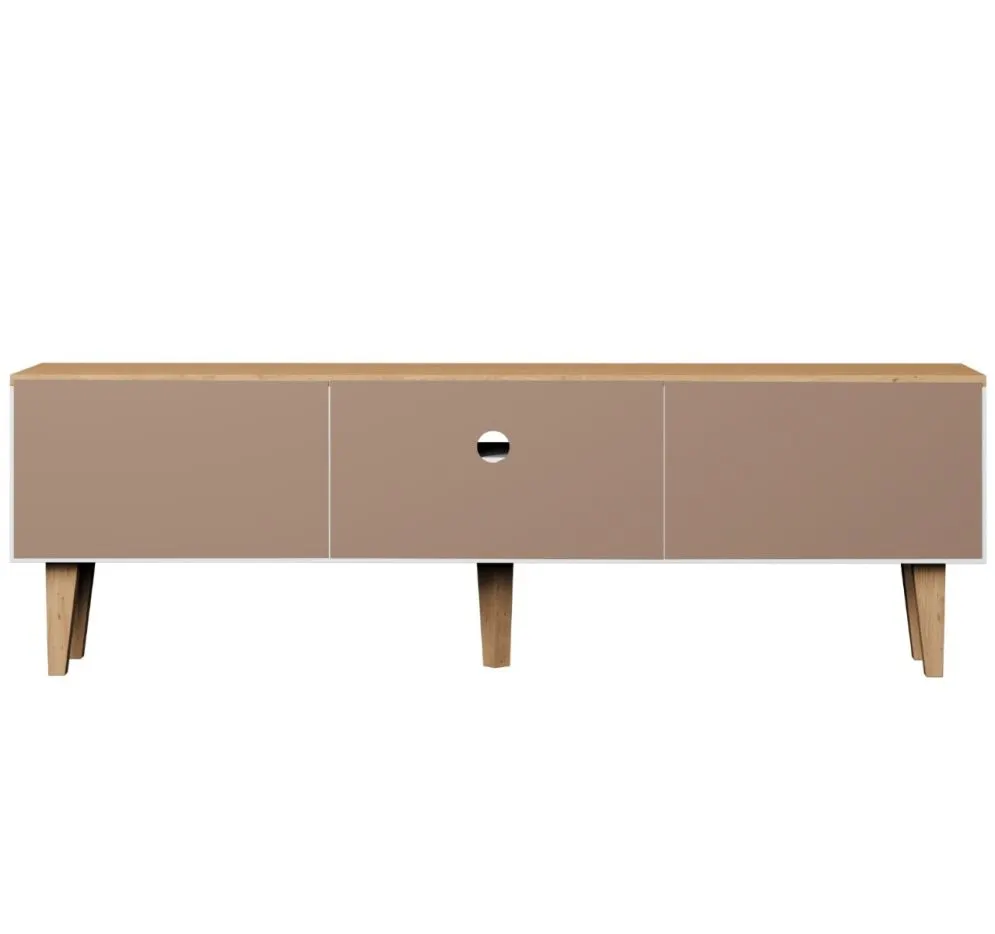 Szafka RTV DENVER 160 biała/hikora do salonu I sklep meblowy MIRAT. styl SKANDYNAWSKI kolekcja DENVER