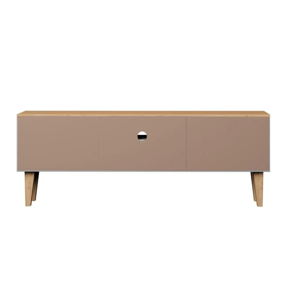 Szafka RTV DENVER 120 szara/hikora w stylu skandynawskim I sklep meblowy MIRAT. styl SKANDYNAWSKI kolekcja DENVER