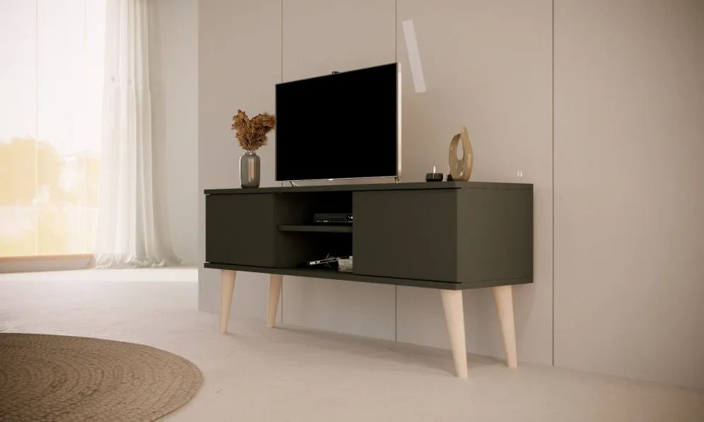 Szafka RTV TORONTO 120 czarna w stylu skandynawskim I sklep meblowy MIRAT. styl SKANDYNAWSKI