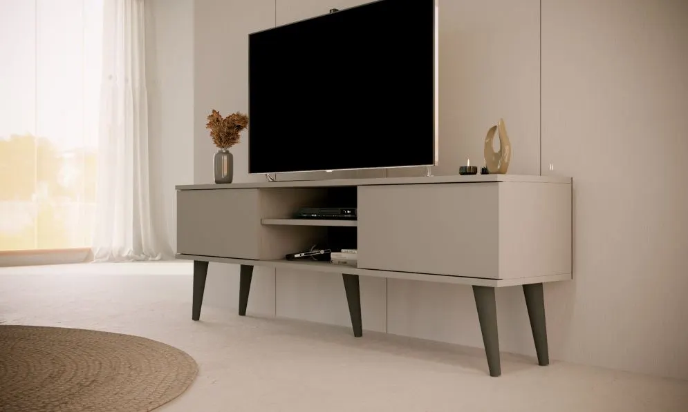 Szafka RTV TORONTO 160 szara z cichym domykiem I sklep meblowy MIRAT. styl SKANDYNAWSKI