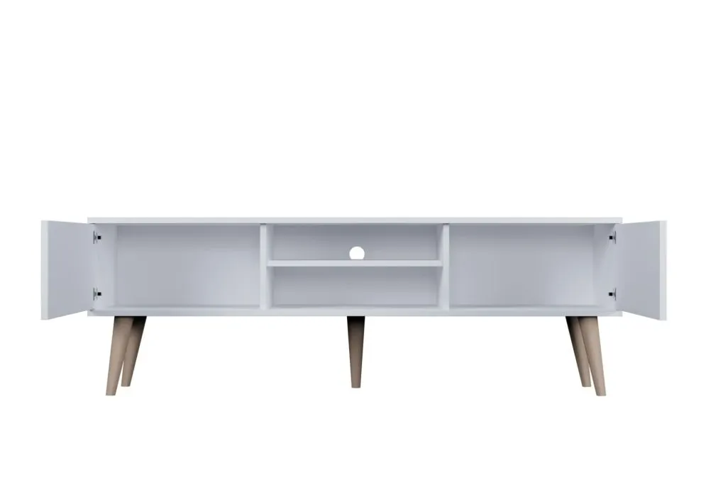 Szafka RTV TORONTO 160 biała do salonu I sklep meblowy MIRAT. styl SKANDYNAWSKI