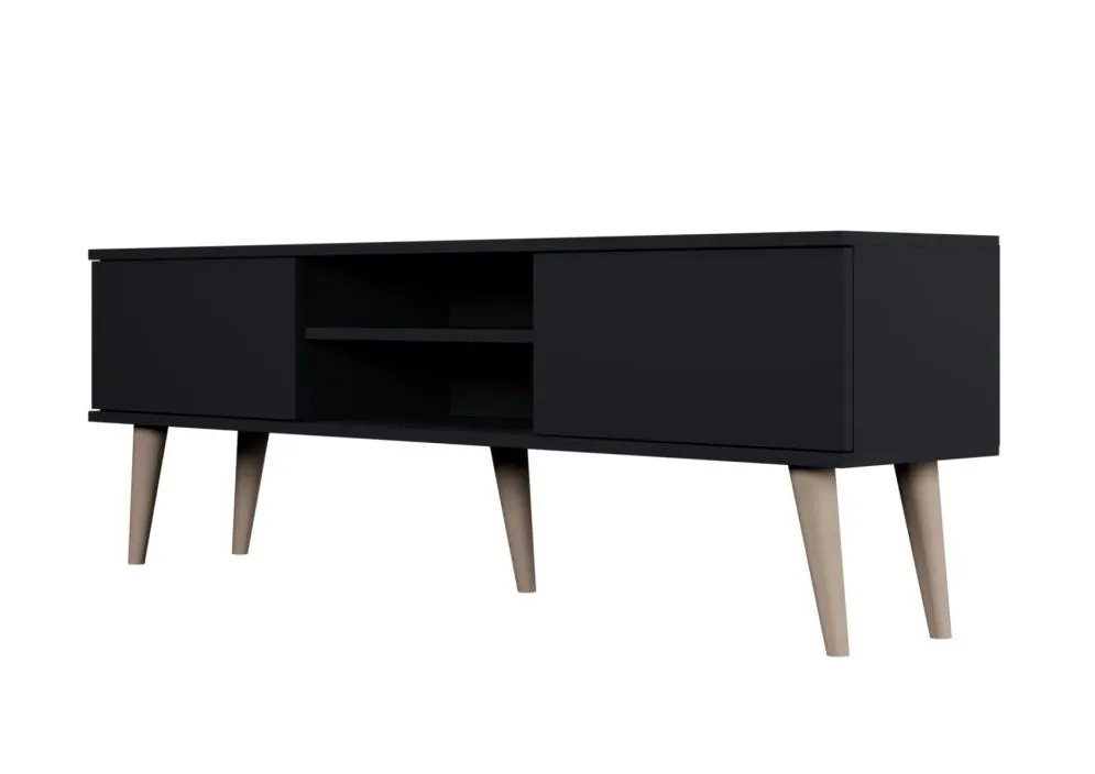 Szafka RTV TORONTO 160 czarna w stylu skandynawskim I sklep meblowy MIRAT. styl SKANDYNAWSKI
