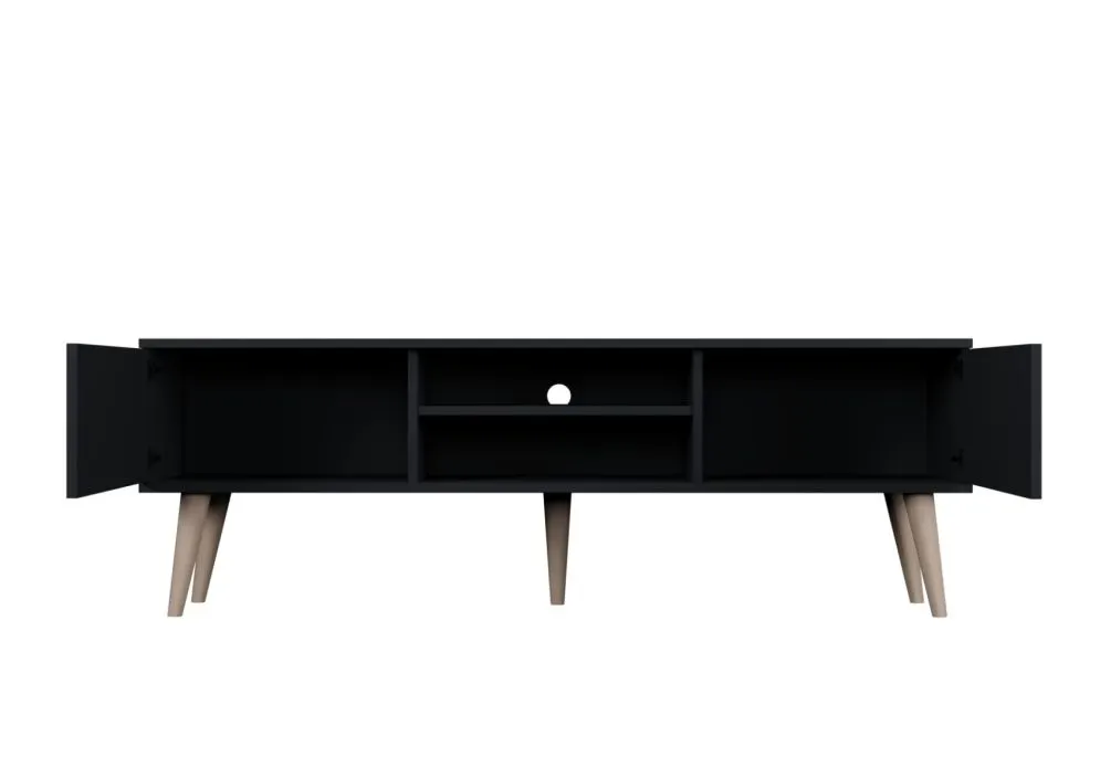 Szafka RTV TORONTO 160 czarna w stylu skandynawskim I sklep meblowy MIRAT. styl SKANDYNAWSKI