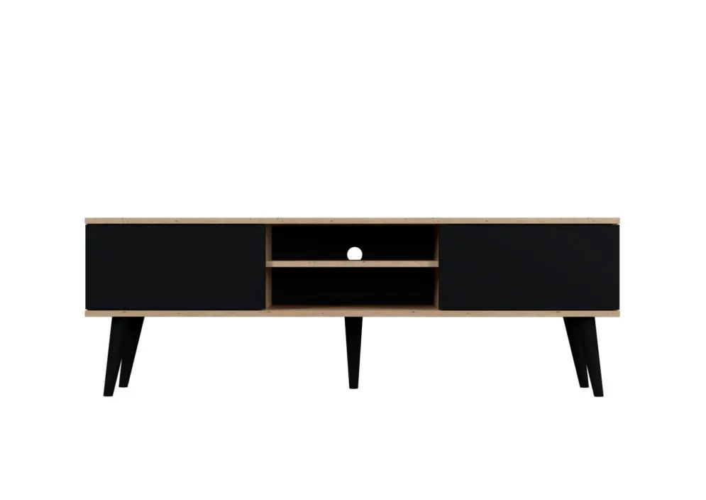 Szafka RTV TORONTO 160 dąb artisan/czarna loftowa I sklep meblowy MIRAT. styl SKANDYNAWSKI