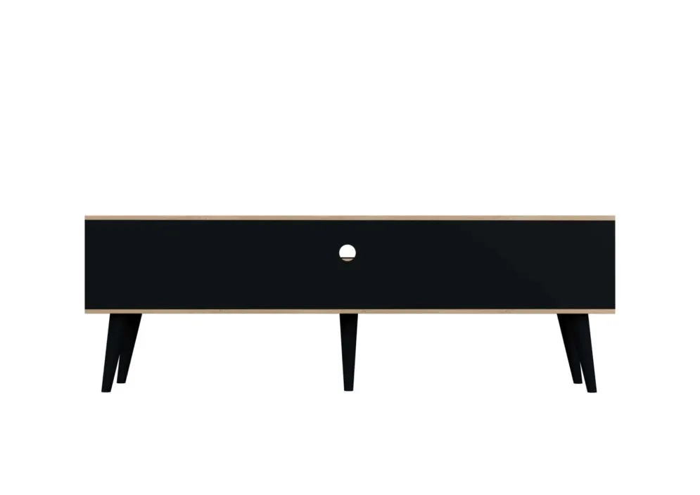 Szafka RTV TORONTO 160 dąb artisan/czarna loftowa I sklep meblowy MIRAT. styl SKANDYNAWSKI