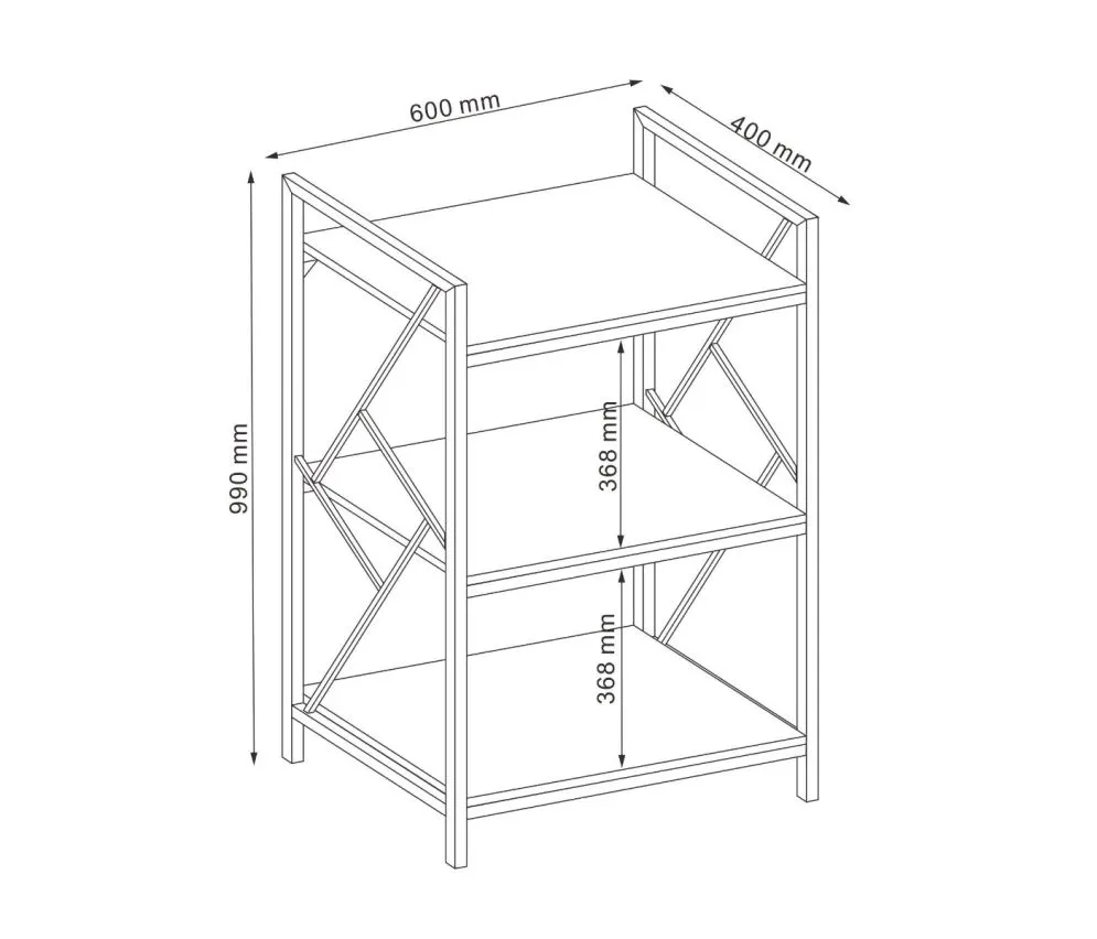 Regał TABLO R3 w stylu industrialnym | MIRAT. w stylu LOFT kolekcja TABLO
