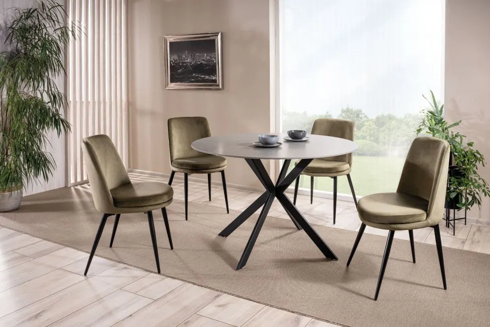 Stół okrągły TALIA 120x120 szary/czarny I sklep meblowy MIRAT. styl LOFT