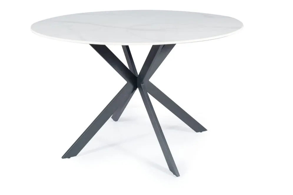 Stół okrągły TALIA 120x120 biały/czarny I sklep meblowy MIRAT. styl LOFT