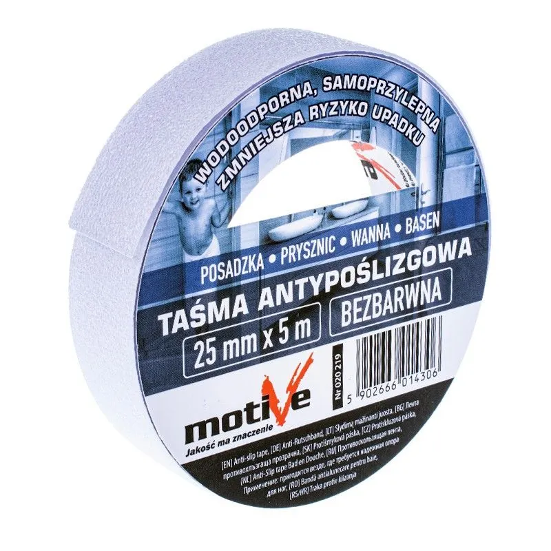 Taśma antypoślizgowa clear 25mm/5m Motive | MIRAT