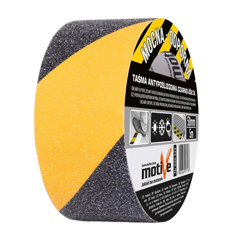 Taśma antypoślizgowa żółto-czarna 50mm Motive | MIRAT