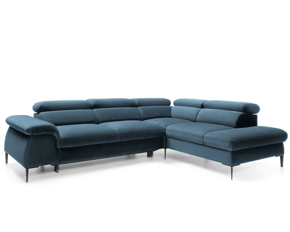 Narożnik z funkcją spania SIMON L granatowy prawy/lewy I sklep meblowy MIRAT.