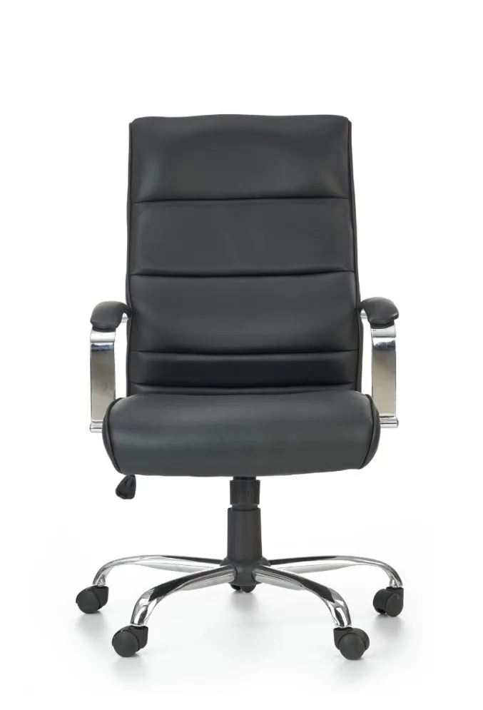 Fotel biurowy TEKSAS czarny gabinetowy ze skóry naturalnej | MIRAT.
