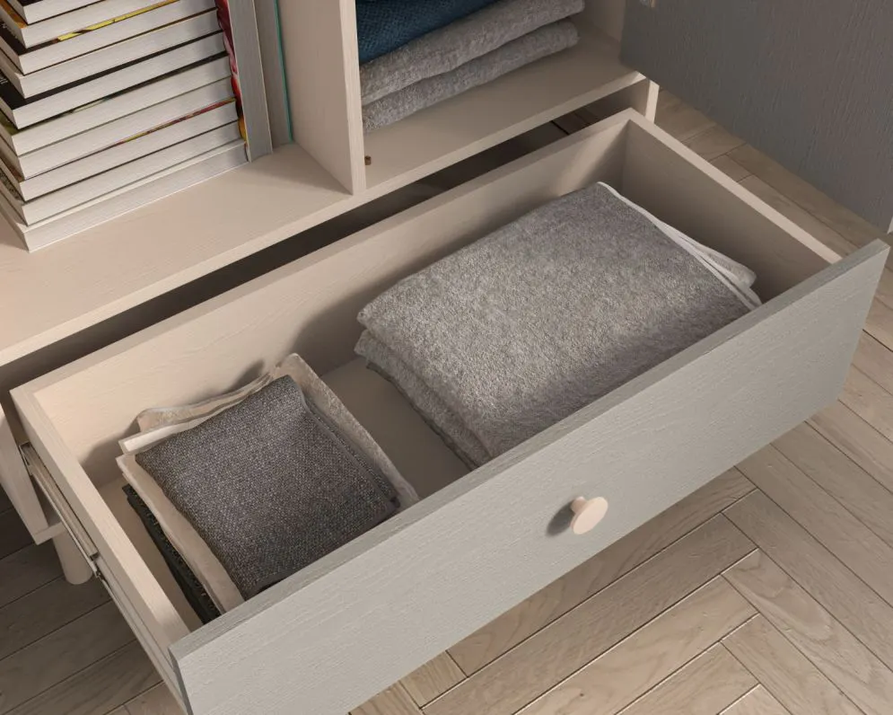 Komoda dziecięca MEVEL 04 130 szara I sklep meblowy MIRAT. styl PASTELE kolekcja MEVEL