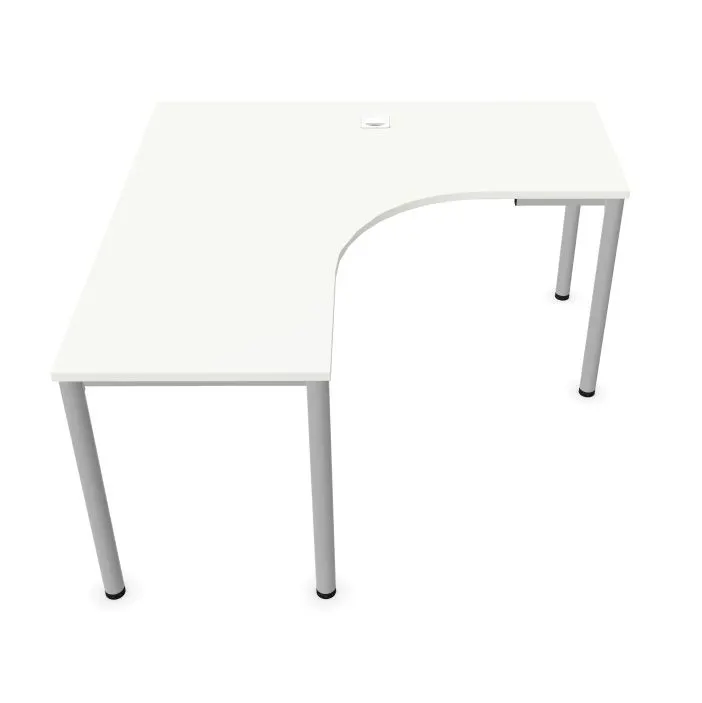Biurko narożne EASY SPACE I-LEG LS 140x140cm białe do pracy I sklep meblowy MIRAT.