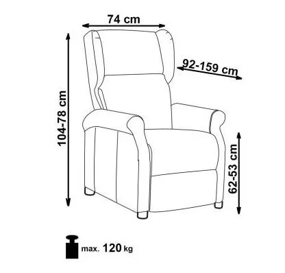 Fotel rozkładany AGUSTIN 2 VELVET szary uszak | MIRAT. styl GLAMOUR, LOFT