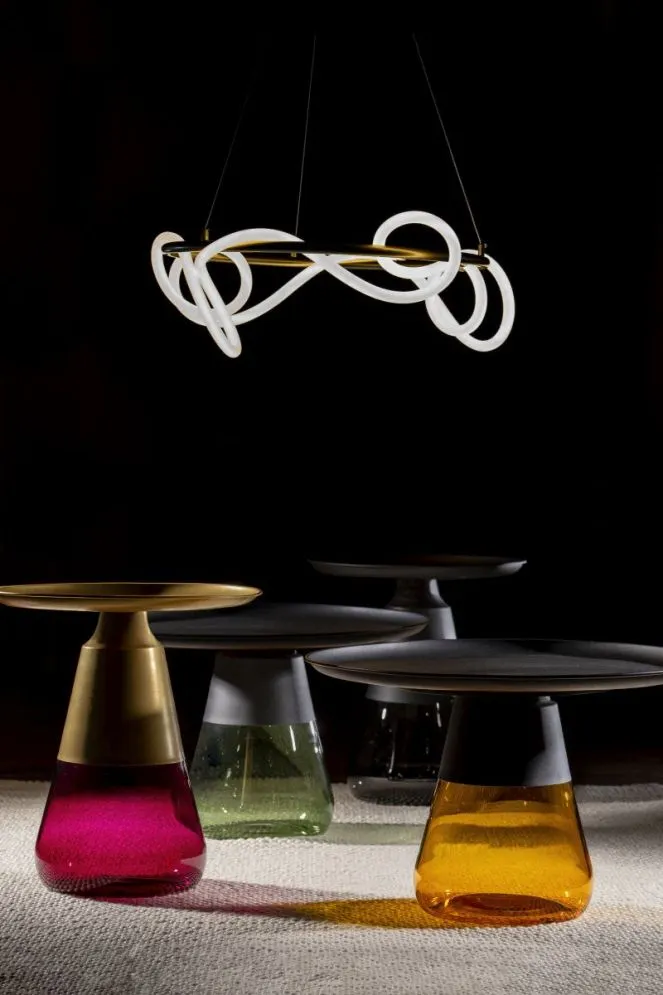 Stolik kawowy TIFFANY B 70x70 czarny/pomarańczowy do salonu I sklep meblowy MIRAT.