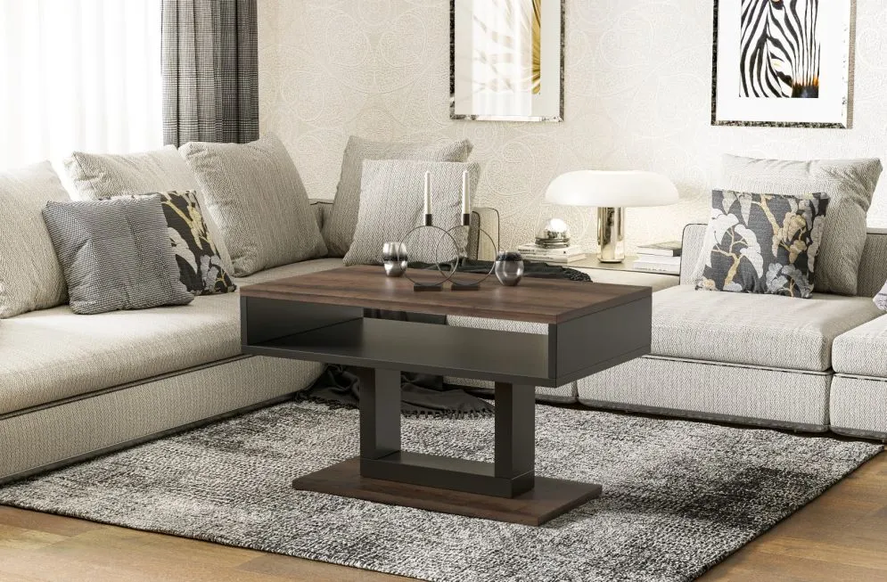 Ława TILO 100x60 dąb monastery/czarna polskiej produkcji I sklep meblowy MIRAT.