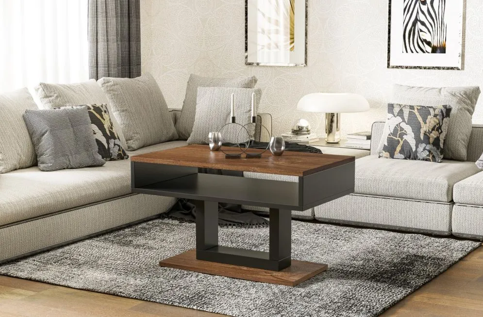 Ława TILO 100x60 dąb stirling/czarna do salonu I sklep meblowy MIRAT.