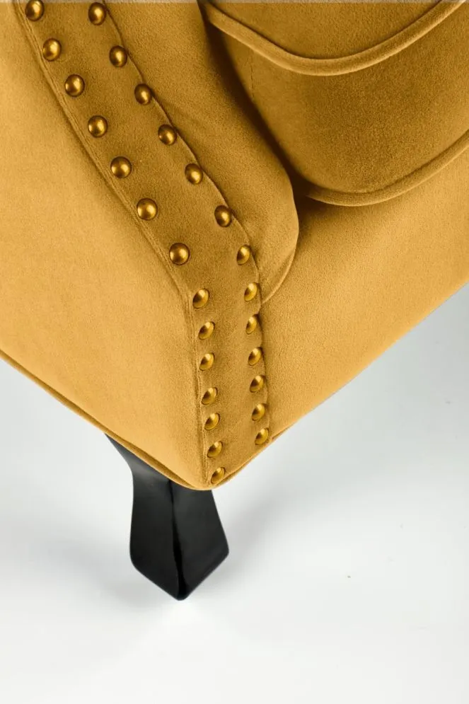 Fotel do salonu TITAN VELVET musztardowy w stylu ludwikowskim | MIRAT. w stylu  kolekcja