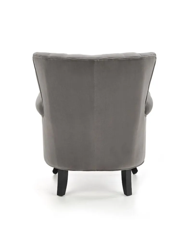 Fotel do salonu TITAN VELVET szary w stylu ludwikowskim | MIRAT.