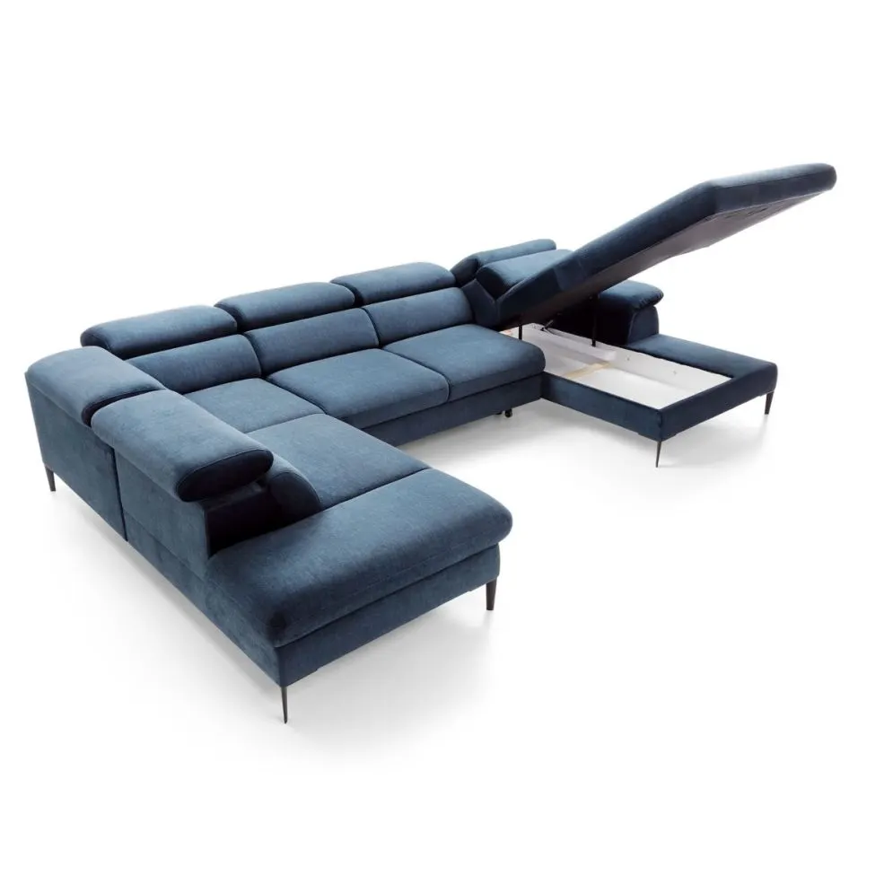 Narożnik z funkcją spania SIMON U2 granatowy prawy/lewy I sklep meblowy MIRAT.