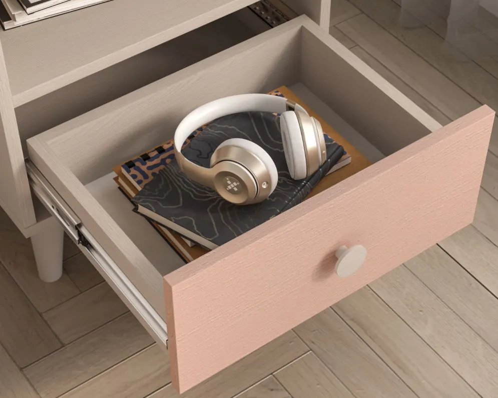 Szafka nocna dziecięca MEVEL różowa I sklep meblowy MIRAT. styl PASTELE kolekcja MEVEL