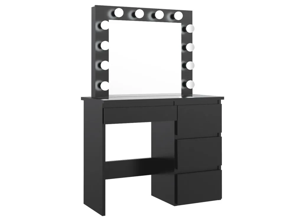 Toaletka ALEKSANDRA 4 czarny mat nowoczesna do wnętrz w stylu glamour | MIRAT. w stylu SKANDYNAWSKI kolekcja