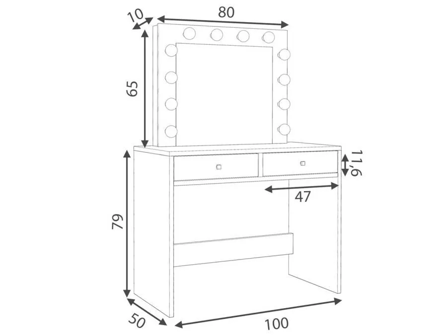 Toaletka PATRICIA 4 biały mat z szufladami do sypialni | MIRAT. w stylu  kolekcja