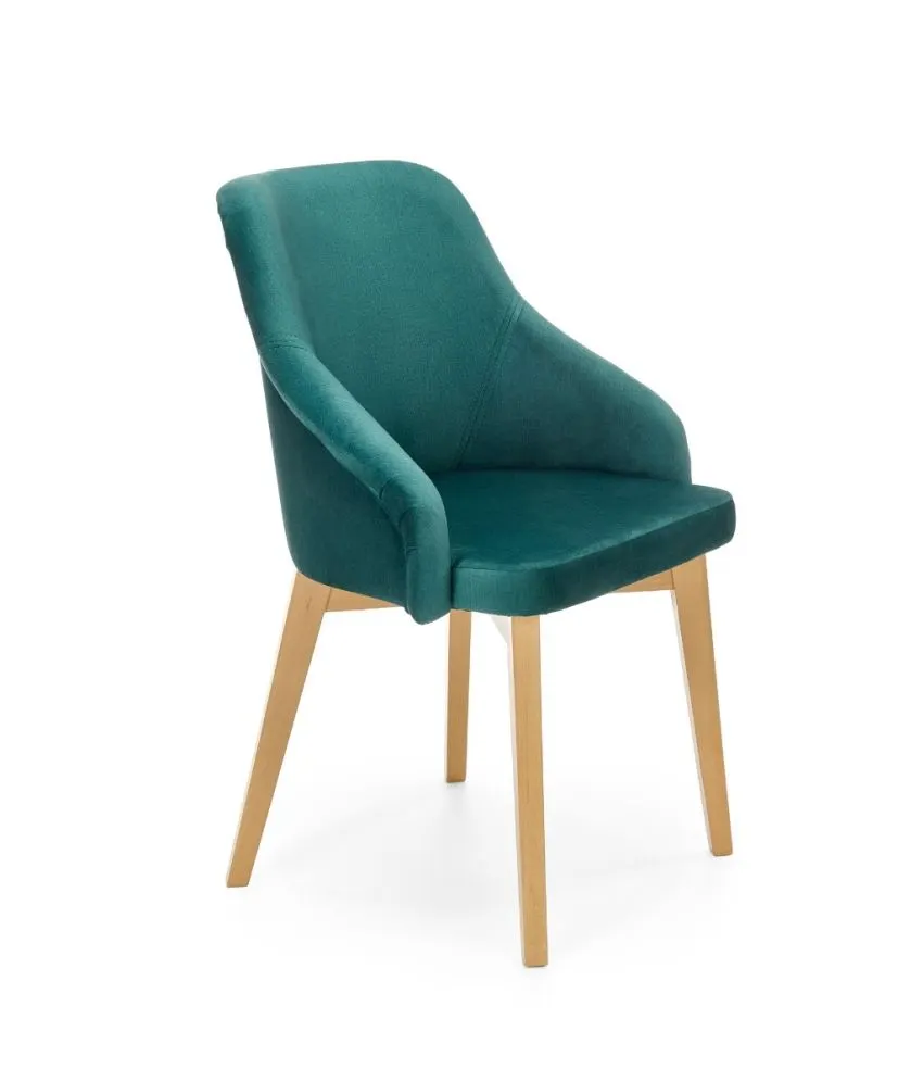 Krzesło TOLEDO 2 VELVET ciemnozielone na drewnianych nogach | MIRAT.  kolekcja TOLEDO