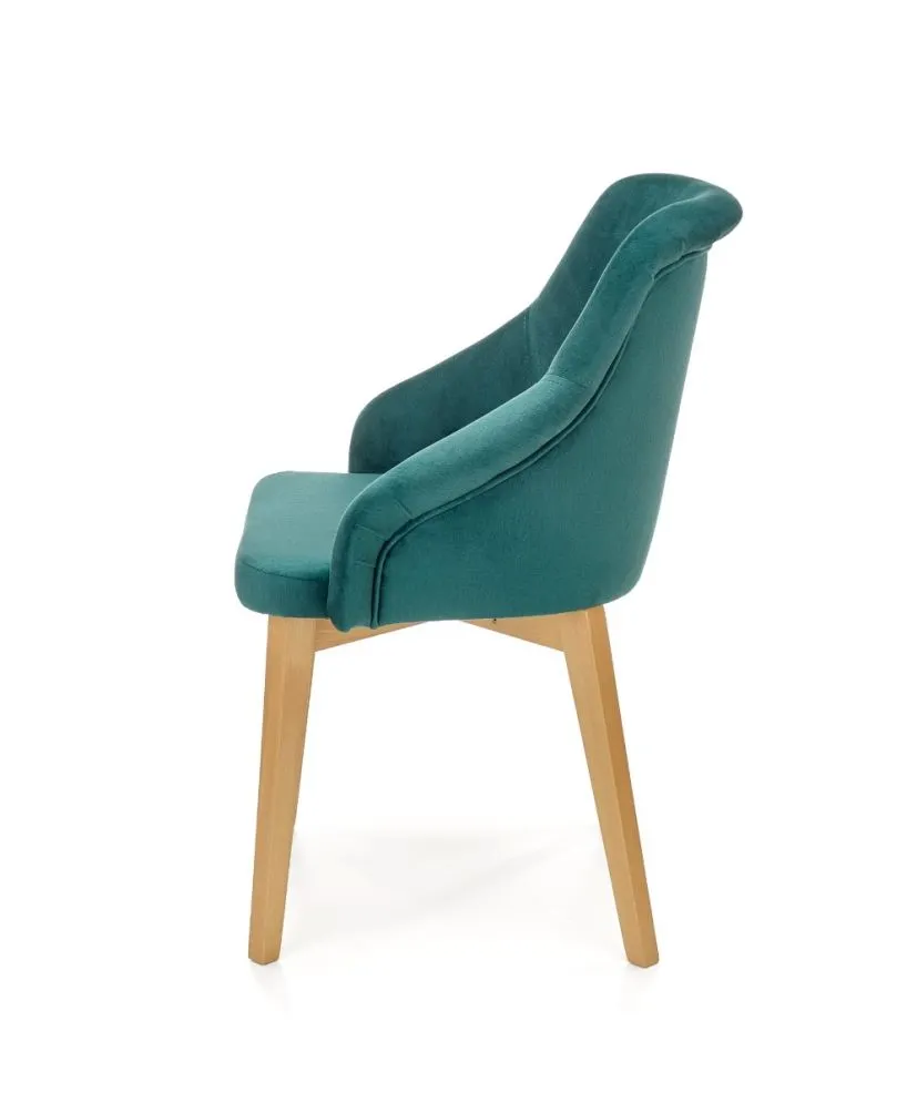 Krzesło TOLEDO 2 VELVET ciemnozielone na drewnianych nogach | MIRAT.  kolekcja TOLEDO