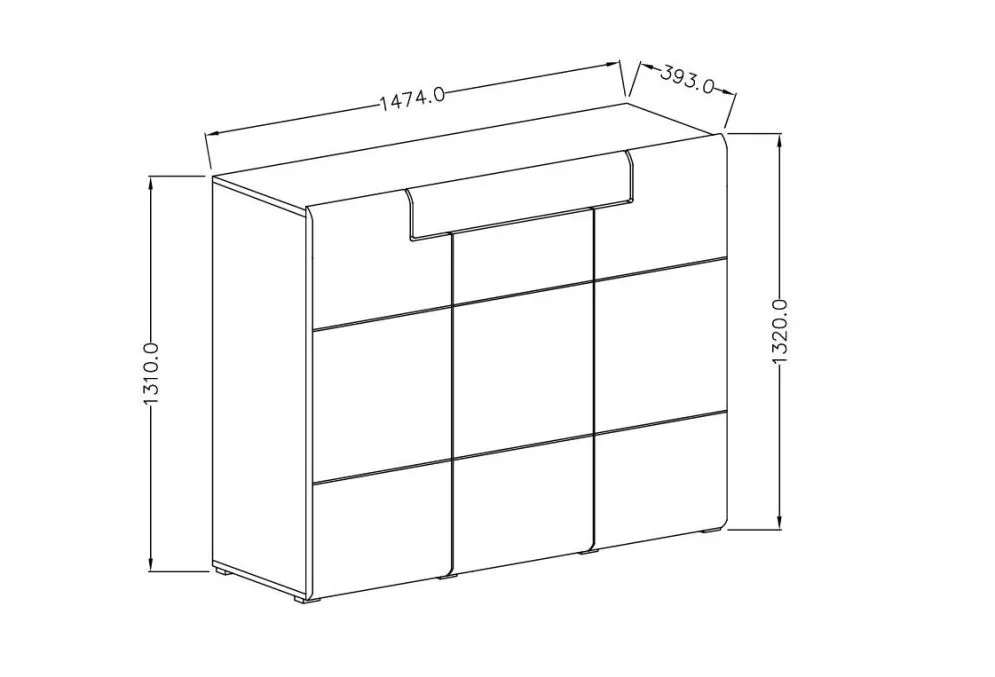 Komoda wysoka TOLEDO 3D1S biała/dąb I sklep meblowy MIRAT. styl GLAMOUR kolekcja TOLEDO HELVETIA