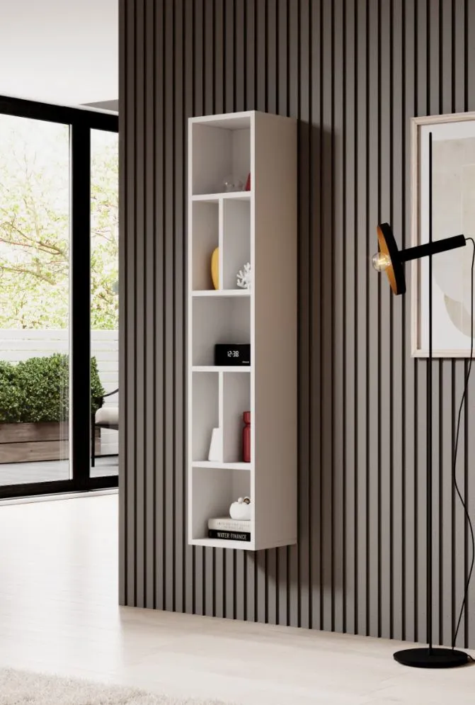 Regał wiszący TOLEDO biały połysk I sklep meblowy MIRAT. styl GLAMOUR, SKANDYNAWSKI kolekcja TOLEDO HELVETIA