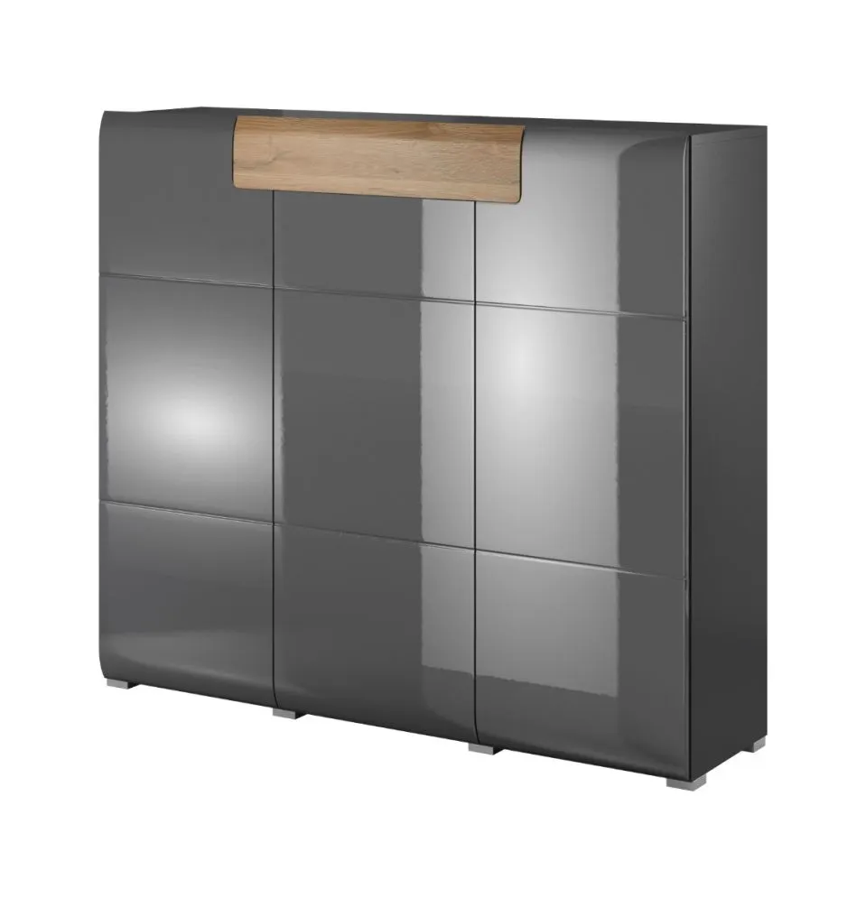 Komoda wysoka TOLEDO 3D1S antracyt/dąb I sklep meblowy MIRAT.  kolekcja TOLEDO HELVETIA