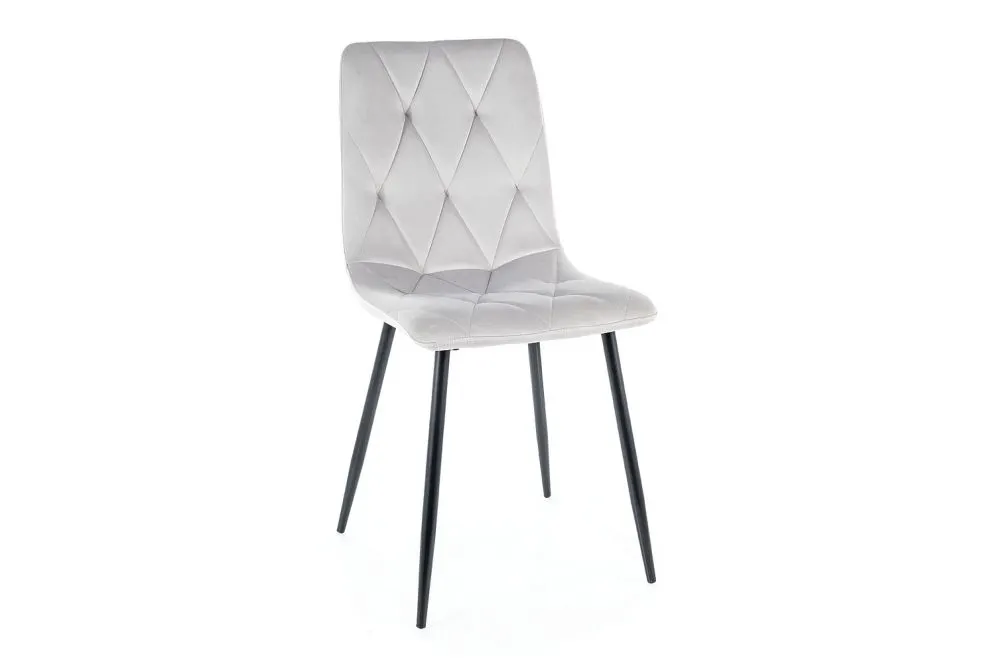 Krzesło tapicerowane TOM VELVET jasnoszare aksamitne I sklep meblowy MIRAT. styl GLAMOUR, LOFT