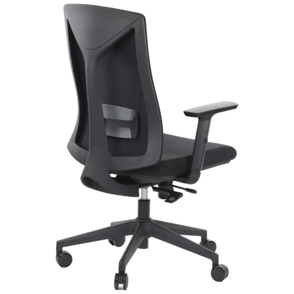 Fotel biurowy TONO czarny z regulowanymi podłokietnikami I sklep meblowy MIRAT.