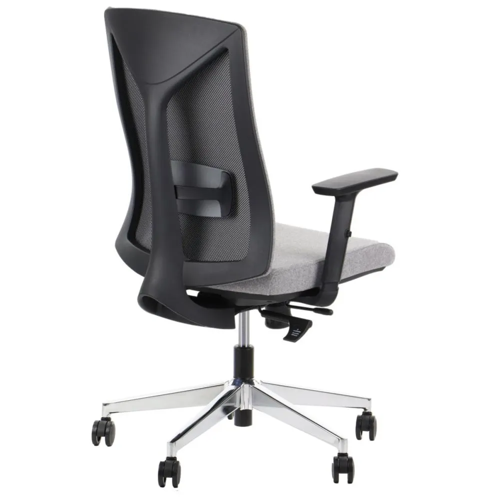 Fotel biurowy TONO szary/chrom z mechanizmem synchronicznym I sklep meblowy MIRAT.
