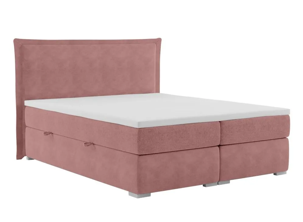 Łóżko kontynentalne VADUZ 180 różowe velvet z pojemnikiem do sypialni | MIRAT. w stylu GLAMOUR kolekcja