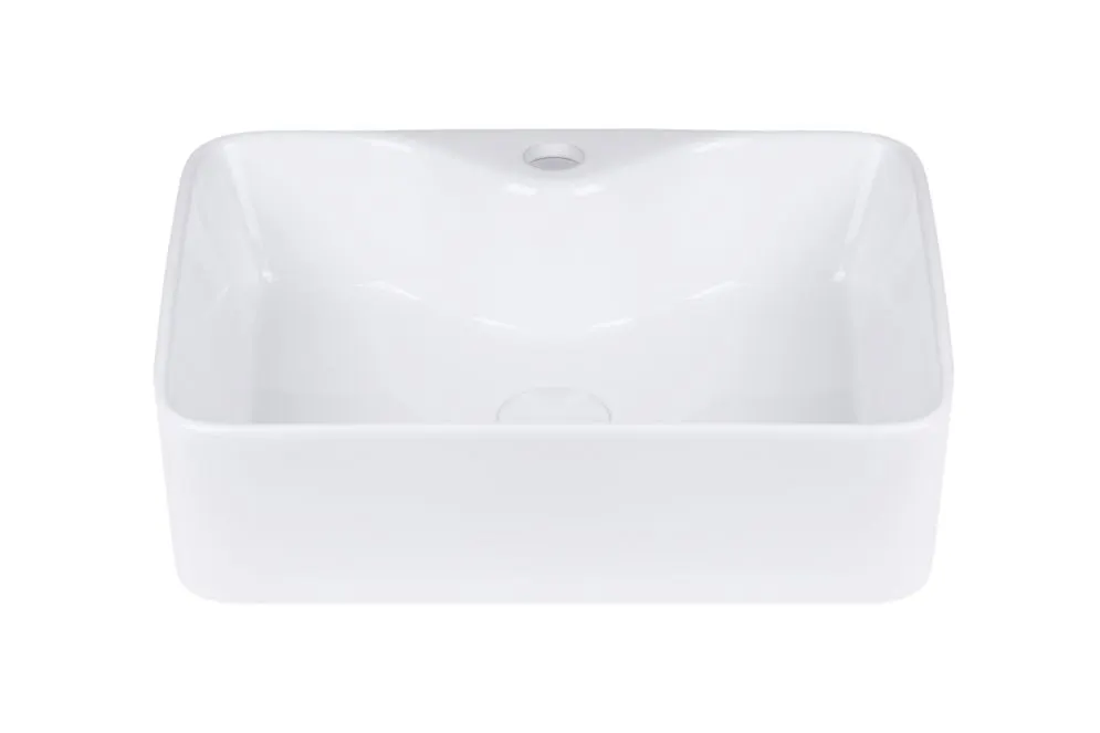 Umywalka ceramiczna nablatowa TORINO 49x38 cm biała z otworem na baterię | MIRAT
