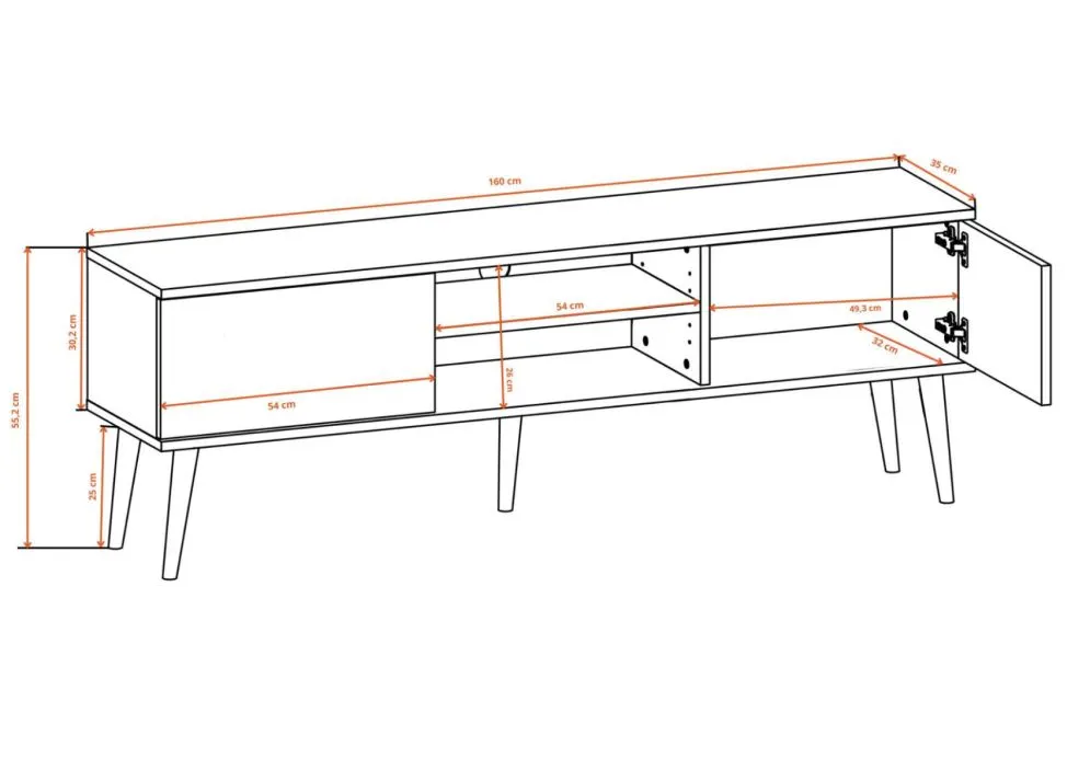 Szafka RTV TORONTO 160 czarna w stylu skandynawskim I sklep meblowy MIRAT. styl SKANDYNAWSKI