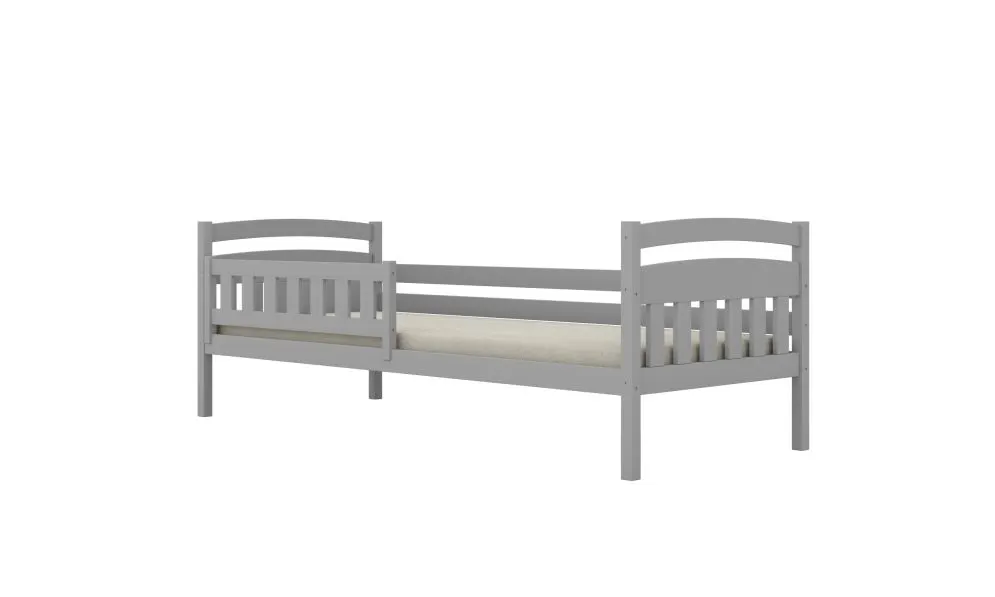Szare łóżko dla dziecka z drewna sosnowego Lilka 160x80 | MIRAT