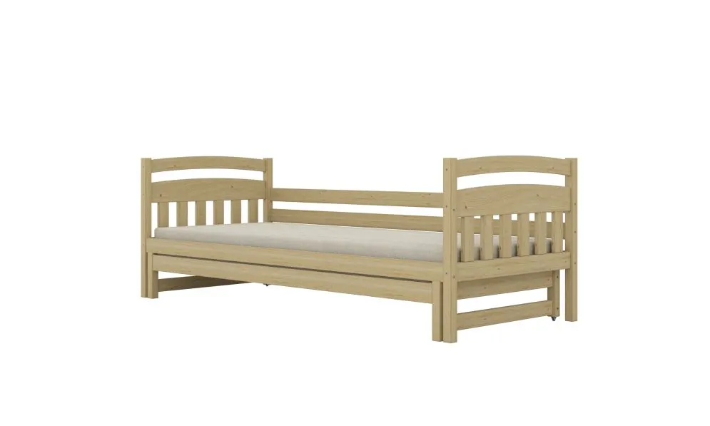 Łóżko dla dziecka z drewna sosnowego Lilka 160x80 naturalne | MIRAT