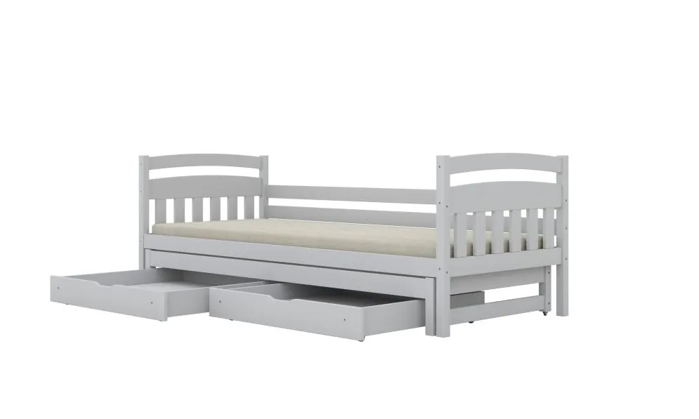 Łóżko dla dziecka z drewna sosnowego Lilka 160x80 białe | MIRAT