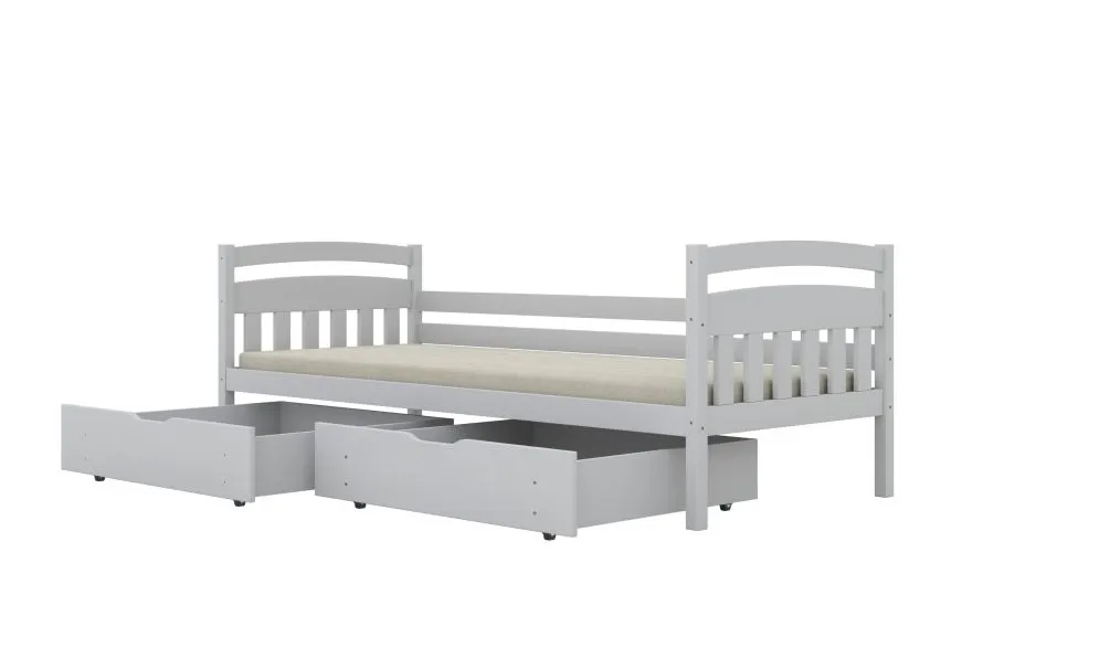 Łóżko dla dziecka z drewna sosnowego Lilka 160x80 białe | MIRAT