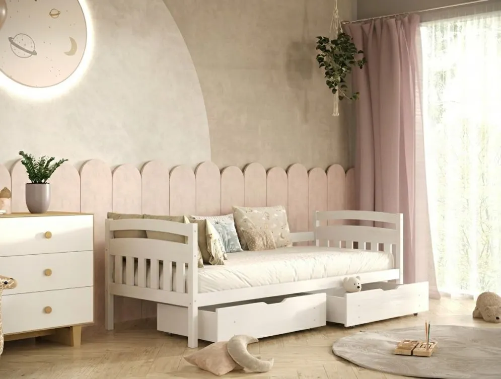 Białe łóżko dziecięce z szufladami Lilka 160x80 | MIRAT