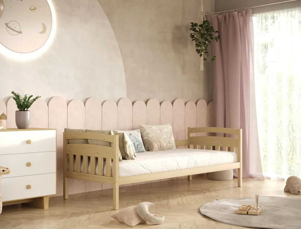 Łóżko dla dziecka z surowego drewna Lilka 160x80 do malowania | MIRAT