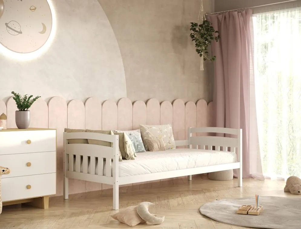 Łóżko dla dziecka z drewna sosnowego Lilka 160x80 białe | MIRAT
