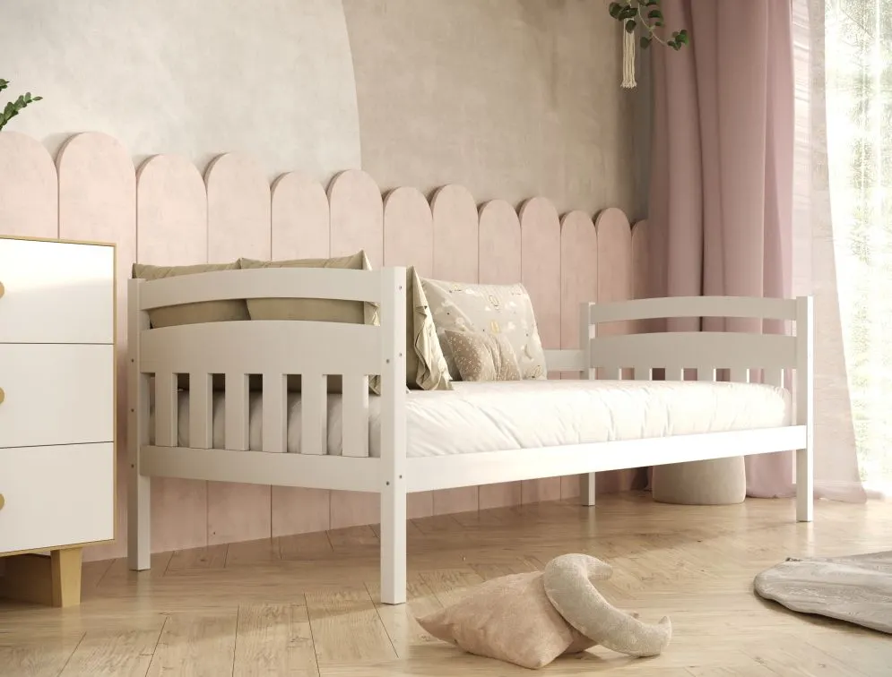 Łóżko dla dziecka z drewna sosnowego Lilka 160x80 białe | MIRAT