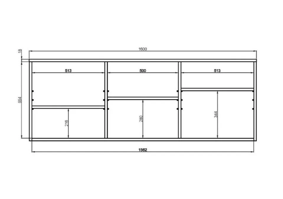 Komoda GABI 160cm dąb hikora podwieszana I sklep meblowy MIRAT.  kolekcja GABI